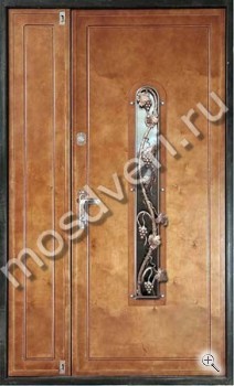 Двустворчатая дверь со стеклом из массива - купить от производителя Мосдвери Двустворчатая дверь со стеклом из массива